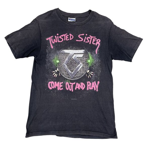 VTG Twisted Sister Come Out and Play 1986 Black Tour T-Shirt Size Medium
